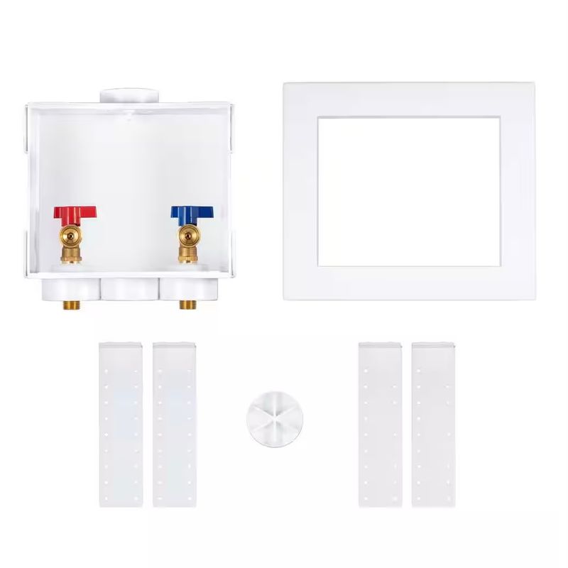 Oatey 2 in. Copper Washing Machine Outlet Box with 1/4 Turn Valves - on ... Oatey washing machine outlet box