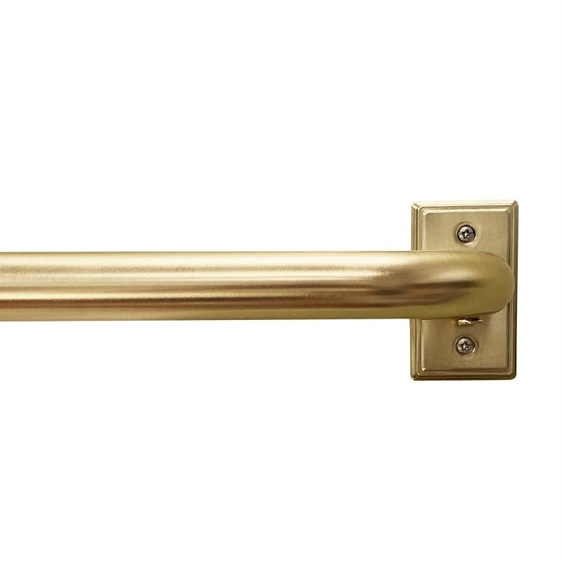 1” Metal French Wrap Curtain Rod, Brass, 120-180”