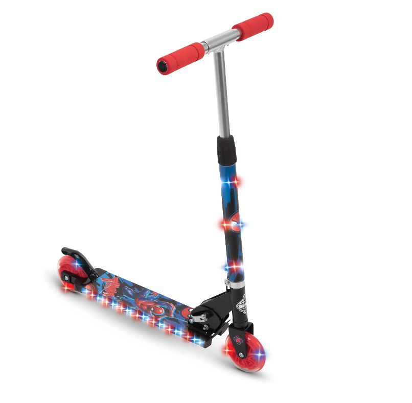 Huffy Marvel Spider-Man Electro-Light Inline Kick Scooter for Boys, ages 5+ years