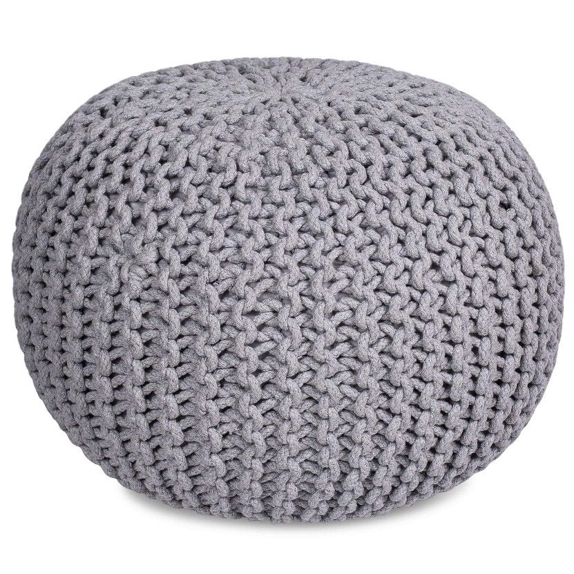 HAND-KNITTED POUF