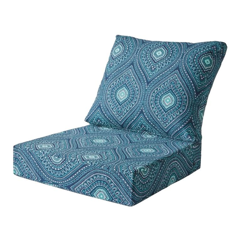 Blue Medallion Outdoor Cushion 24" x 24"
