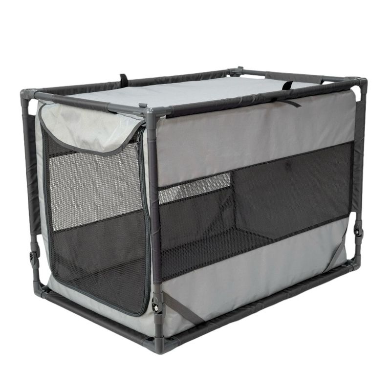 SportPet Designs Portable Folding Pet Kennel, Gray, Large