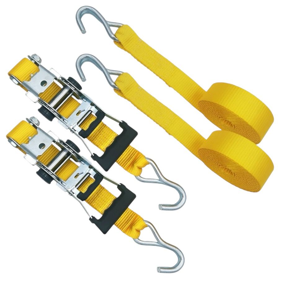 Hyper Tough 2 Pack, 15 feet Steel Ratchet Tie Downs