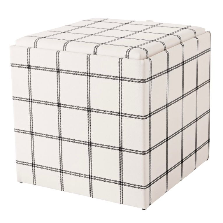 Mainstays Large Cube Storage Ottoman, Grid