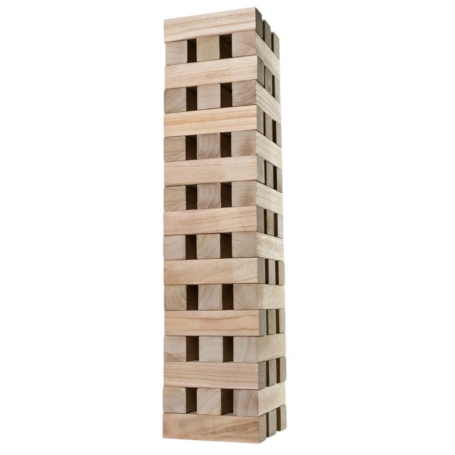 Giant Jumbling Tower Party Game with 51 Wood Blocks