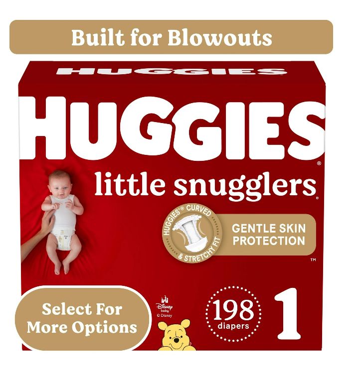 Huggies size 1 baby diapers 198 count