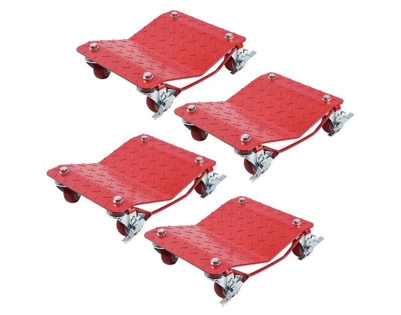 Car wheel dolly set of 4 - red