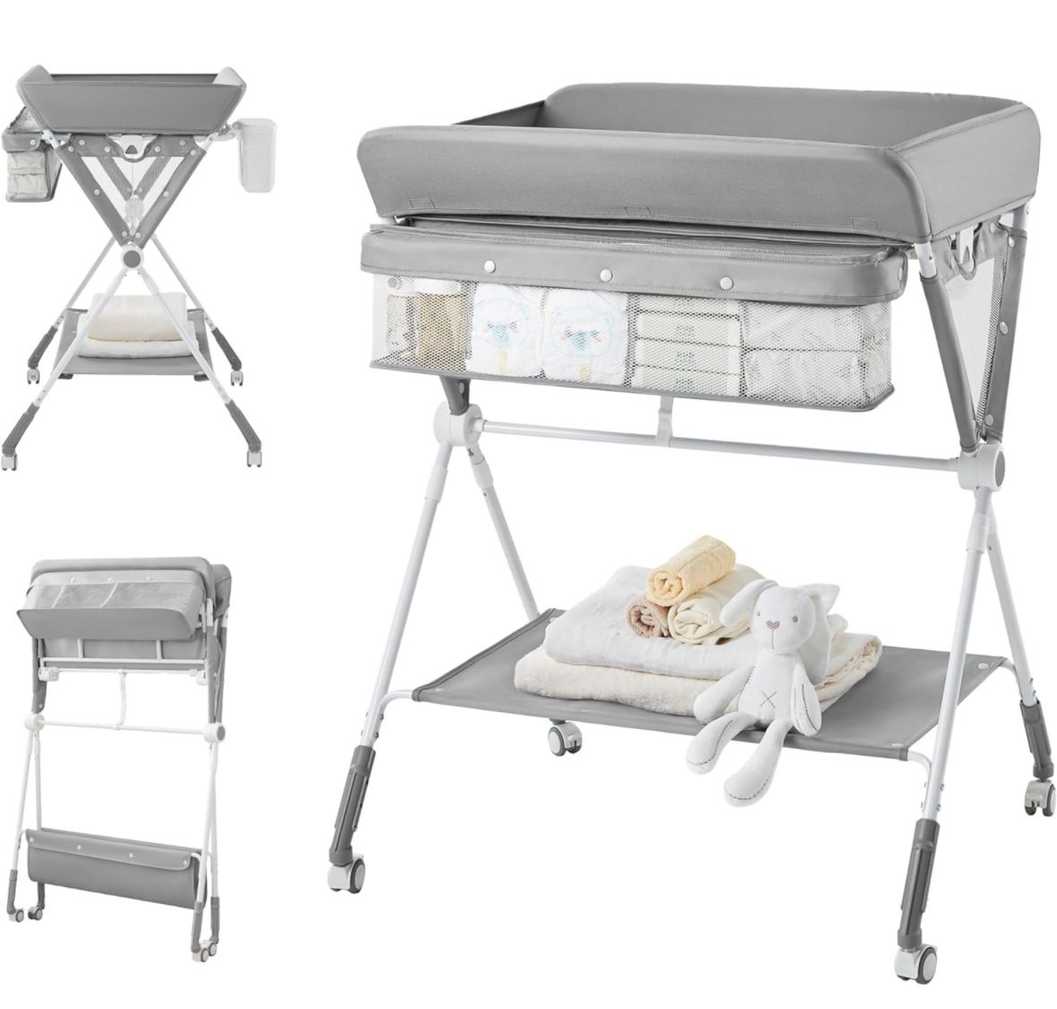 Grey baby changing table