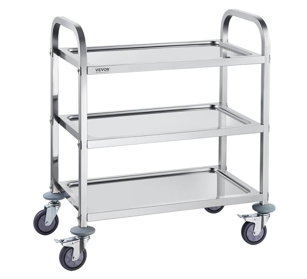 3 tire stainless steel utility cart