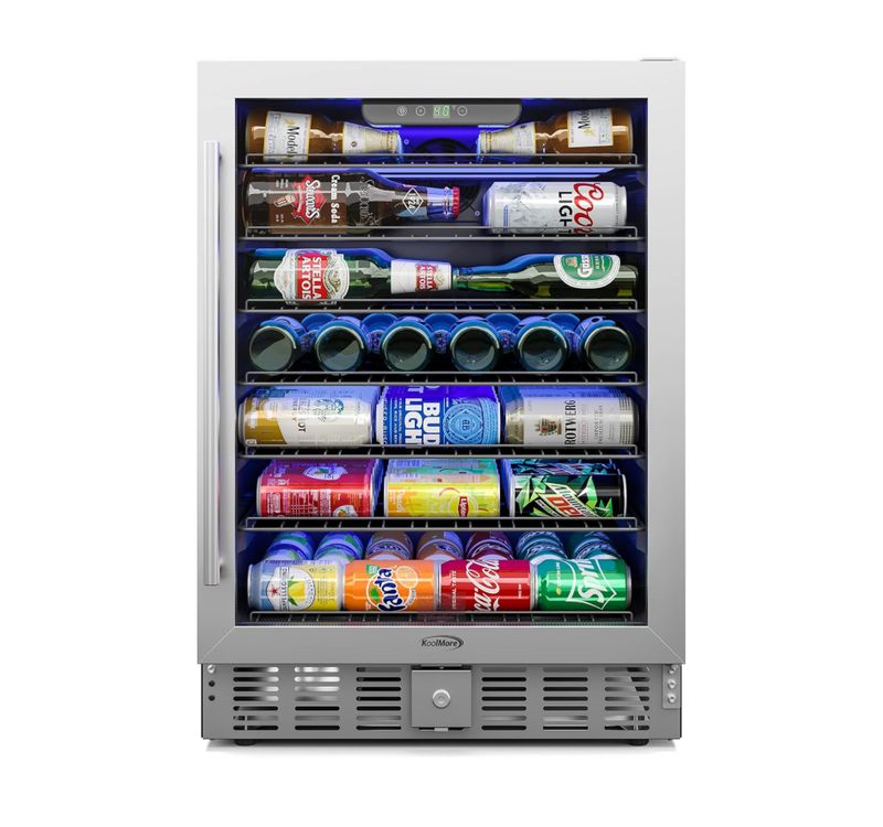Glass front wine and beverage cooler