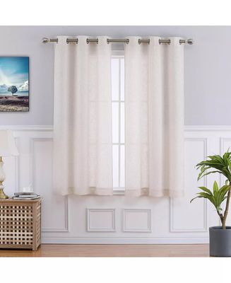 Semi sheer linen blend 37x63 curtain panels