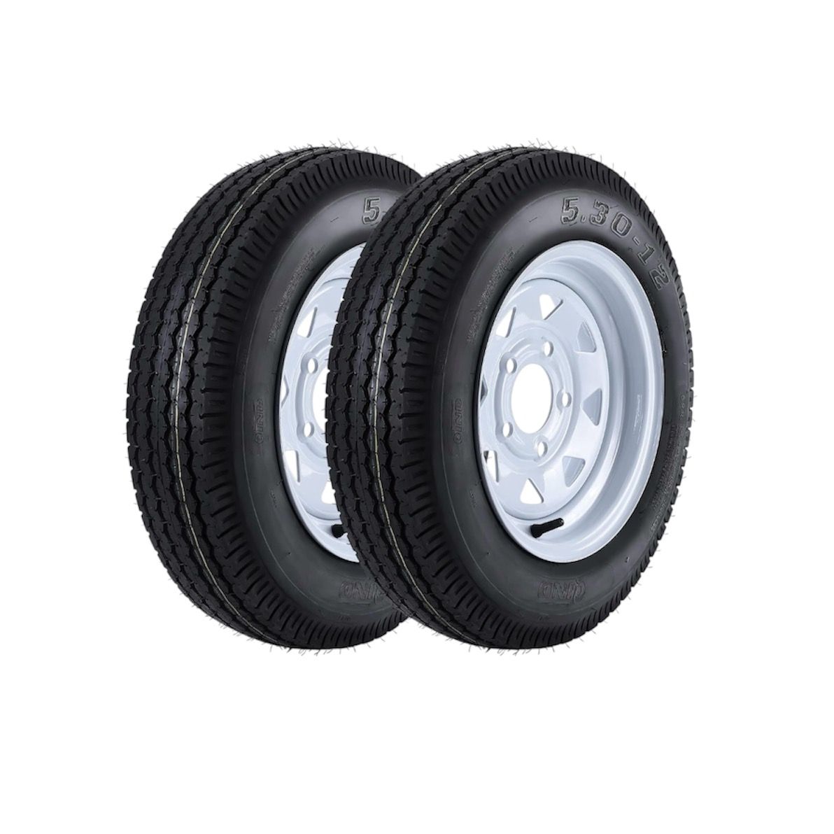 5.30-12 Trailer Tires with 12&quot; Rims, Load Range C, 6PR