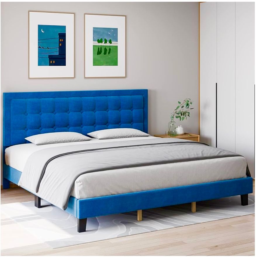 Royal blue FULL SIZE Platform bed frame