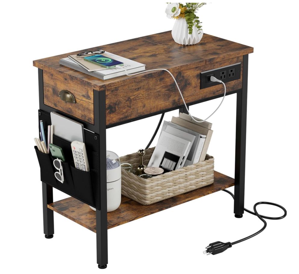 End table with charging station