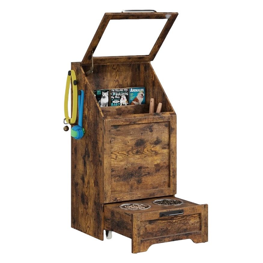 Wooden Dog Feeding Station