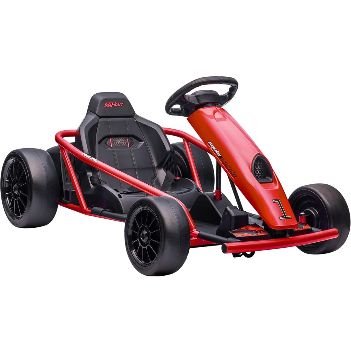 24v 8.1 mph electric go kart drifting cart (red)