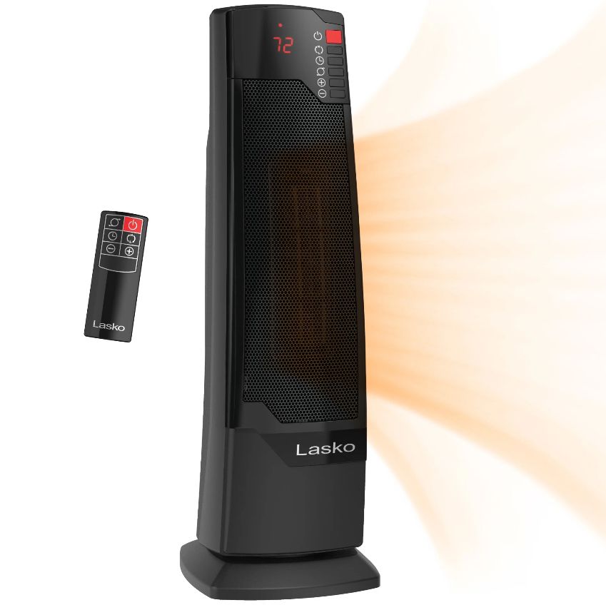 Lasko 1500W Oscillating Ceramic Tower Electric Space Heater