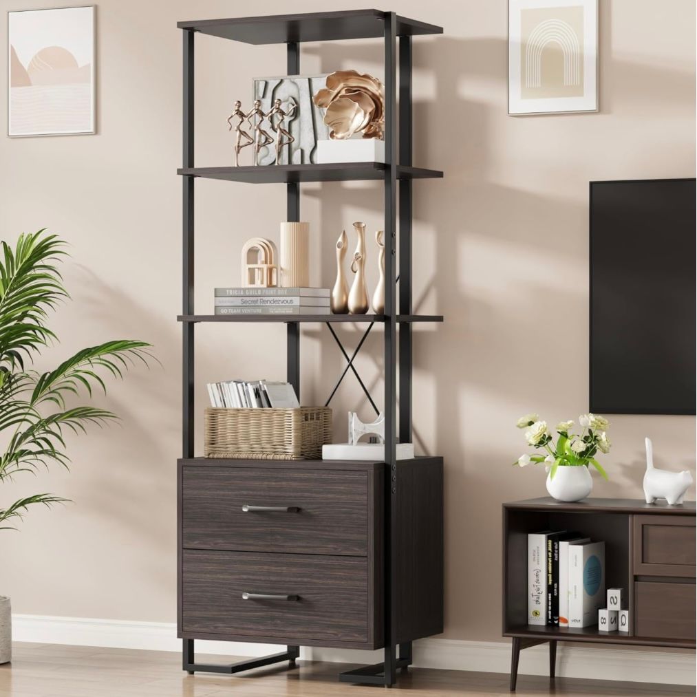 3 tier bookshelf with drawers