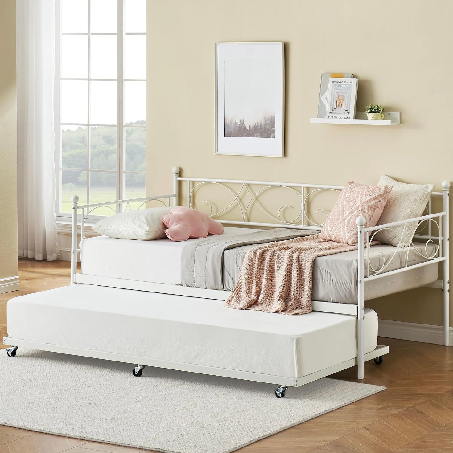 Twin Daybed with Trundle Metal