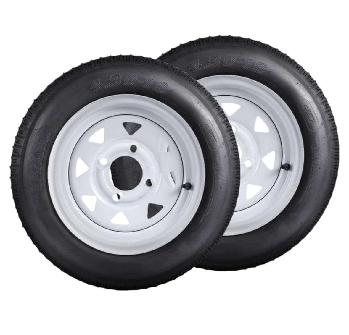 2 PK 4.80-12 TRAILER TIRES on rims