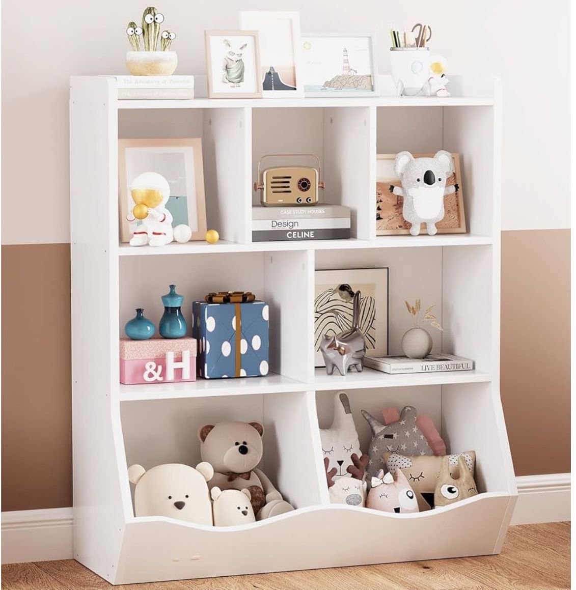 7 cubby kids toy organizer