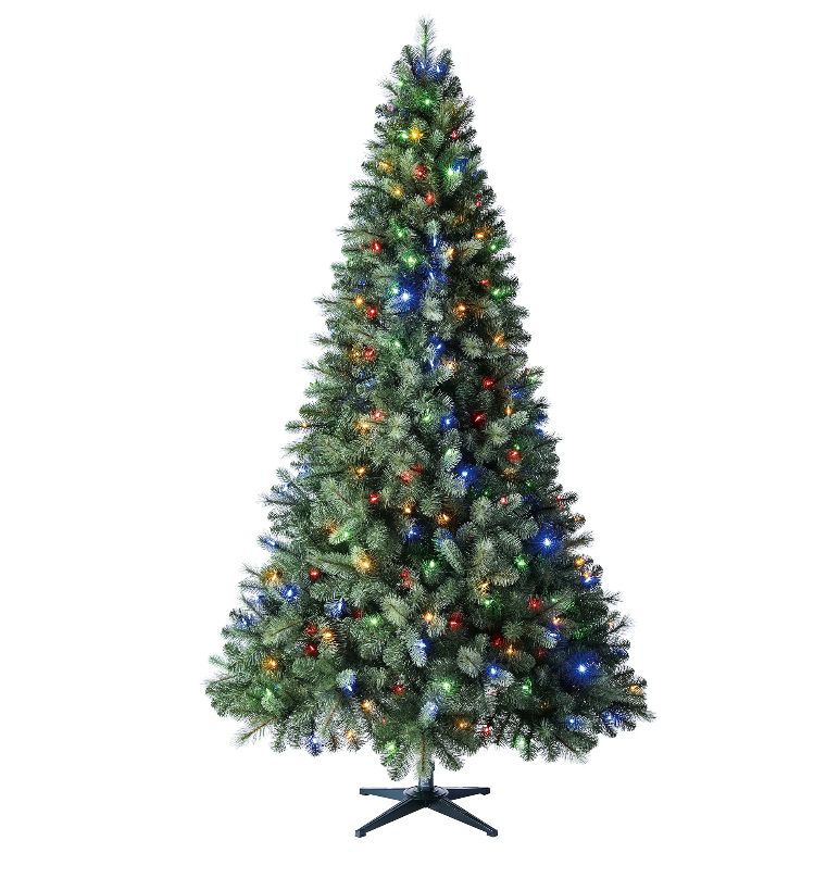 7.5 ft pre lit multi color Christmas tree