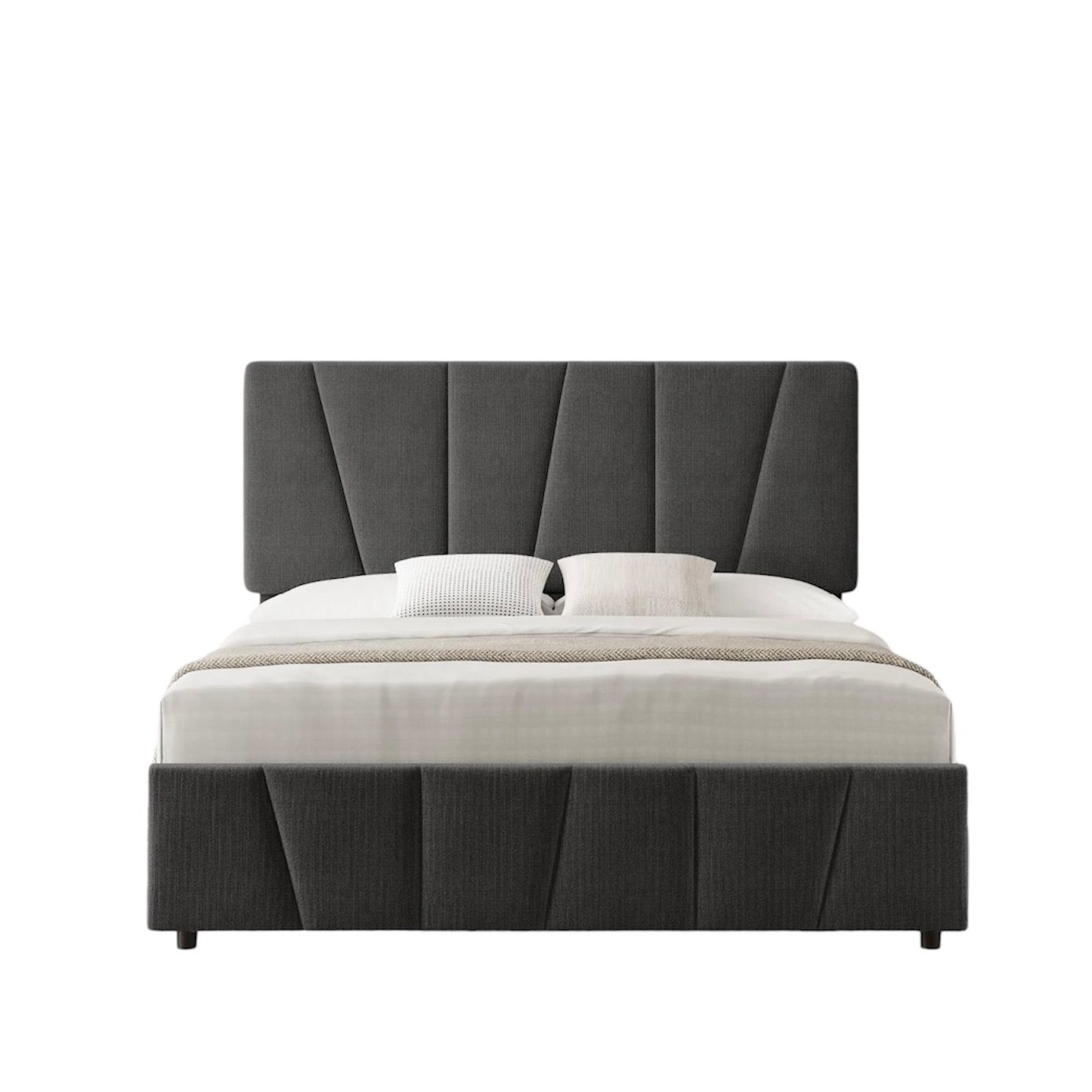 Twin Bed Frame With Adjustable Head Board and Drawers