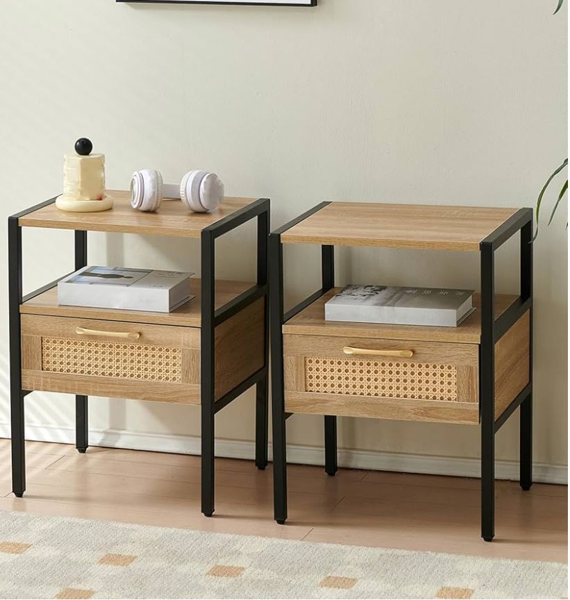 1 rattan night stand end table