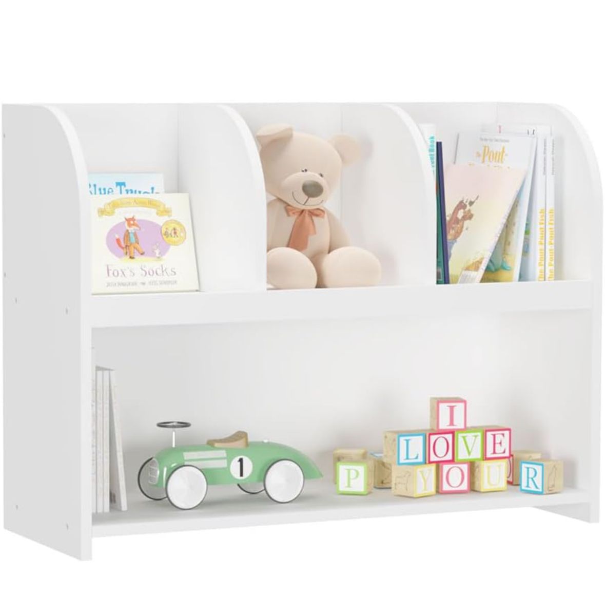 Kids toy organizer bookshelf