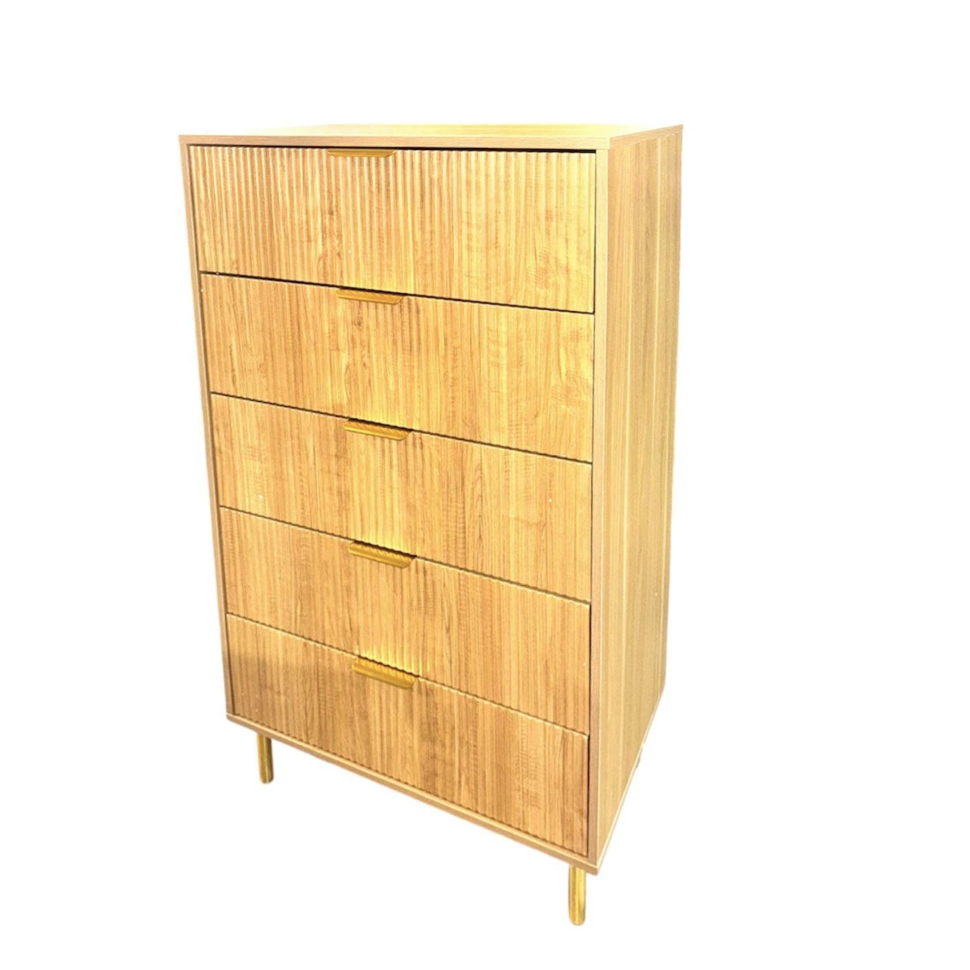 Fluted modern 5 drawer dresser