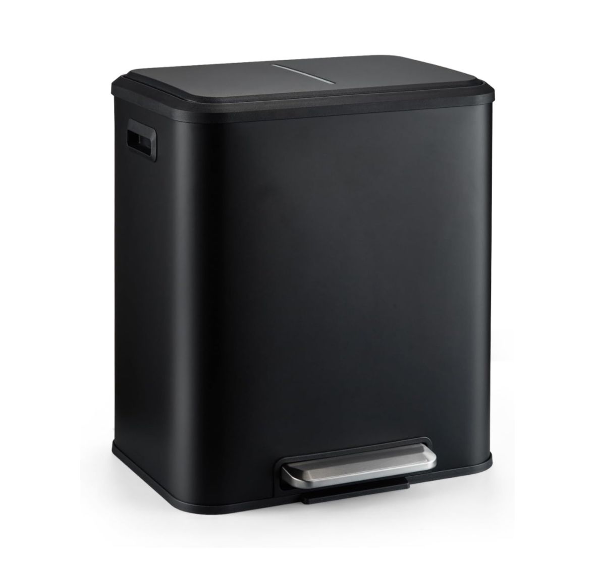 Two Compartment Trash Can 8 Gal black
