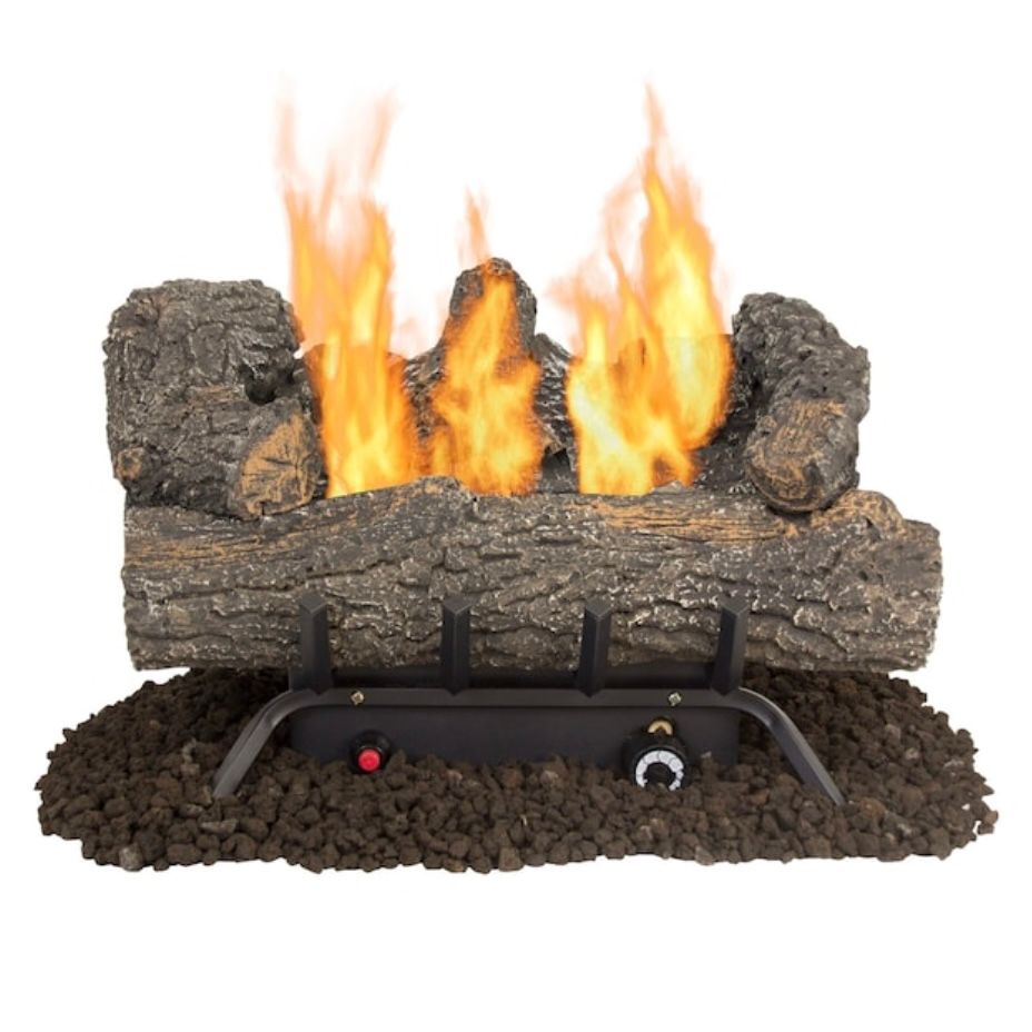 19.75in 30000btu Gas Fireplace Logs with Thermostat