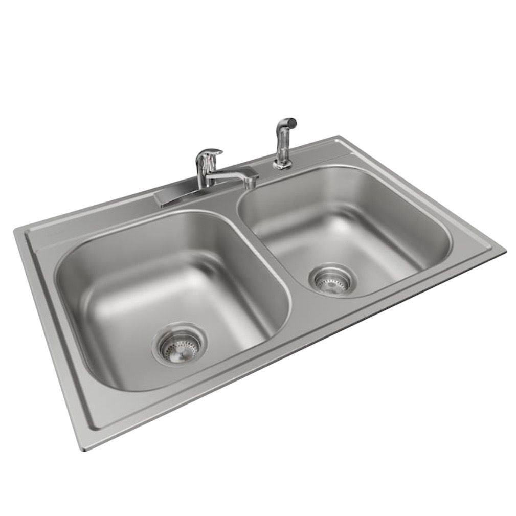 Elkay 33”x22” Double Bowl Drop-in Sink