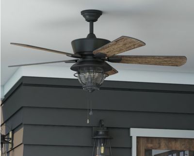 Harbor Breeze Merrimack II 52-in Matte Bronze LED Indoor/Outdoor Ceiling fan