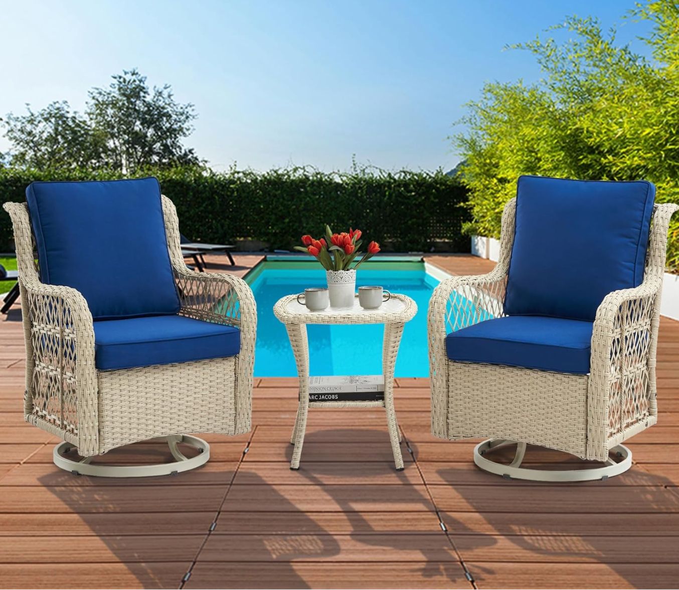 3 piece outdoor chair and table set
