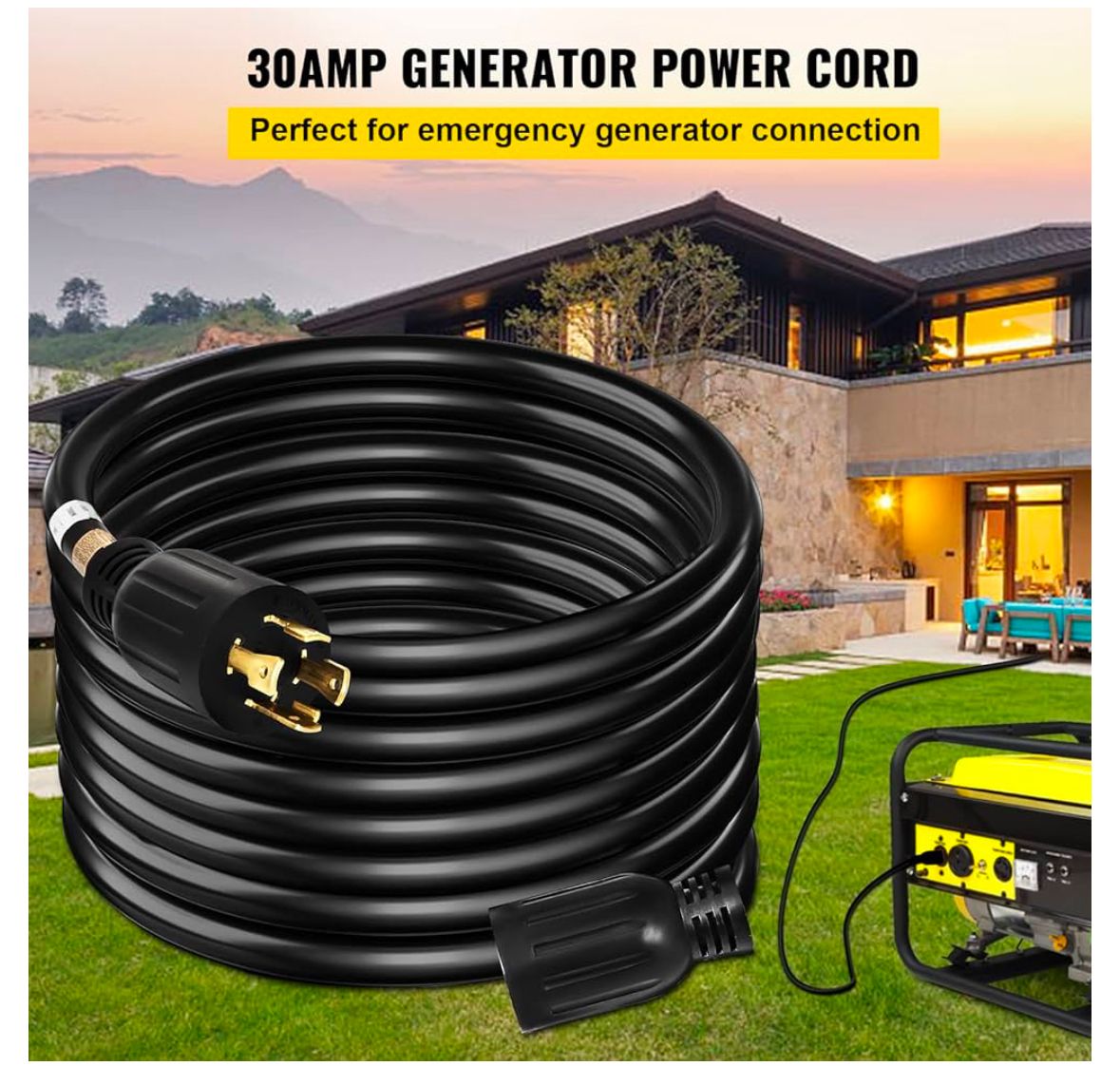 30 amp generator extension cord 40 ft