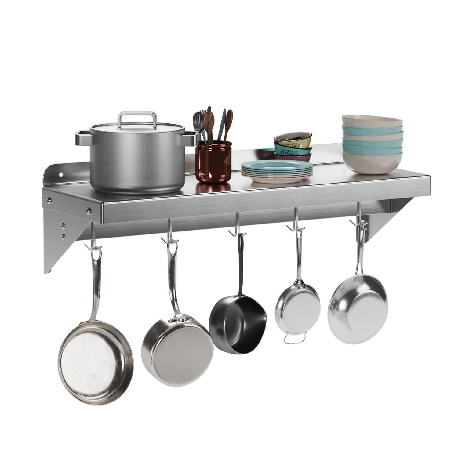 Stainless Steel Wall Mount Shelf 12 x 24 Inch