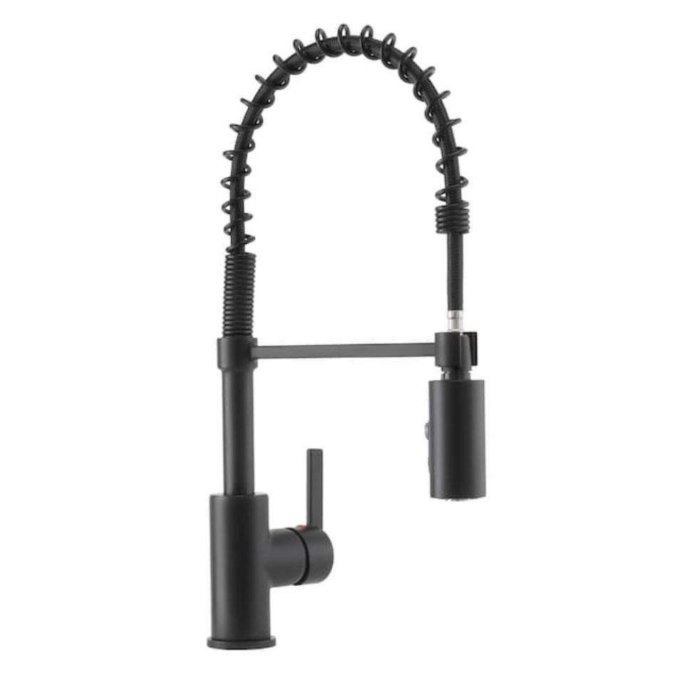 Matte Black Kitchen Faucet with Sprayer