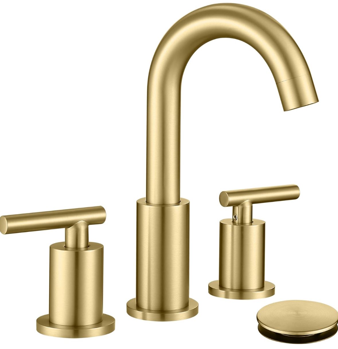 Gold widespread bathroom faucet