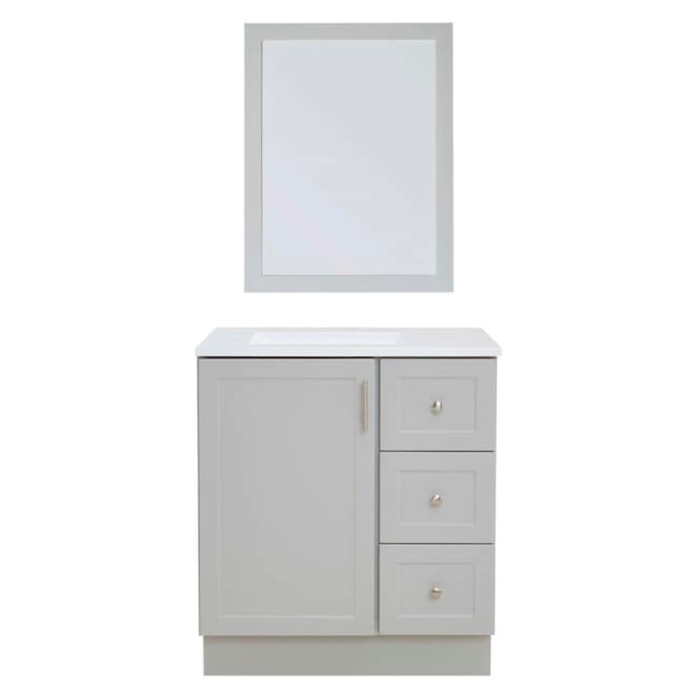 30in Grey Sink Bathroom Vanity with Mirror