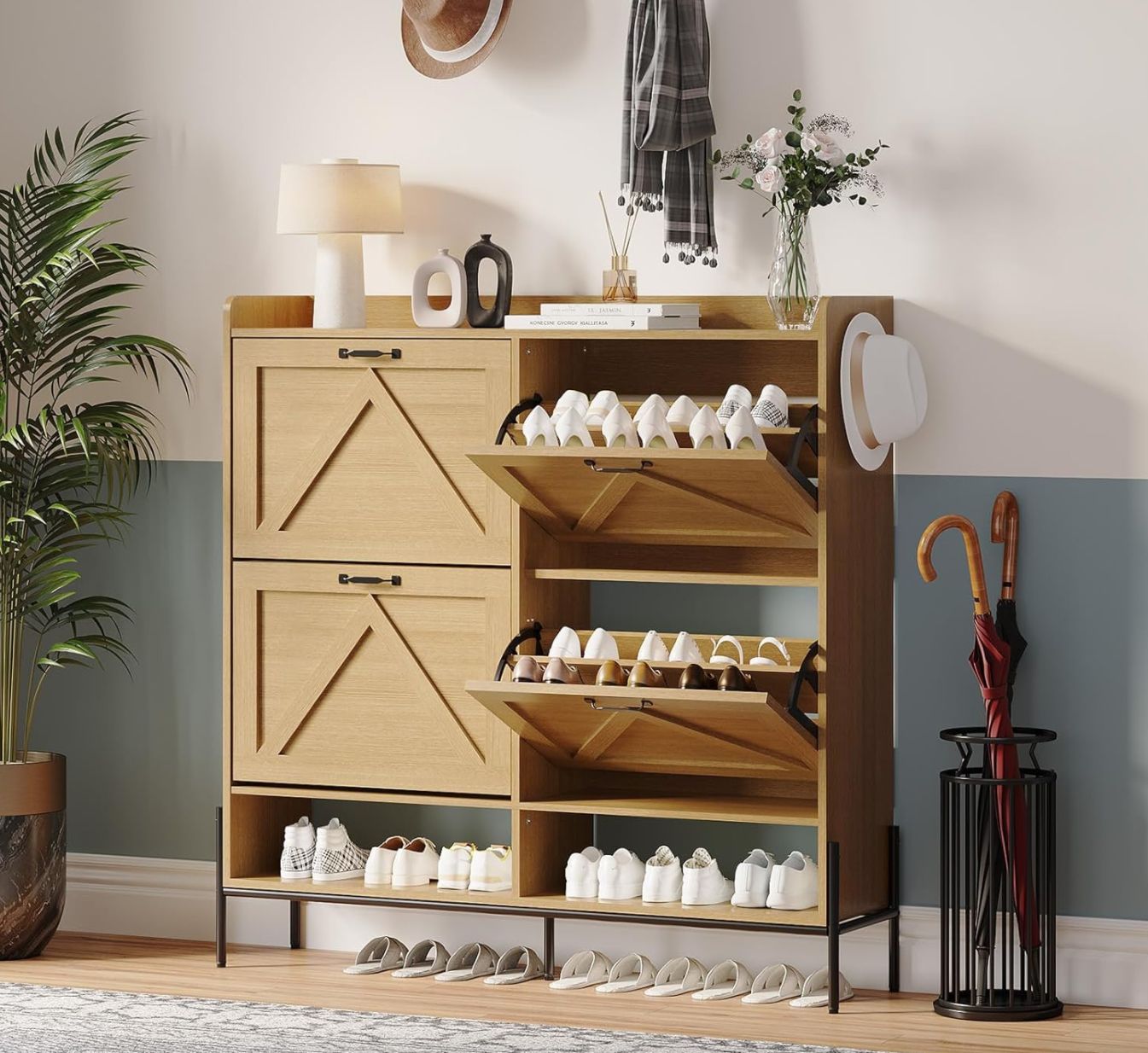 Shoe storage entryway slim with 4 drawers