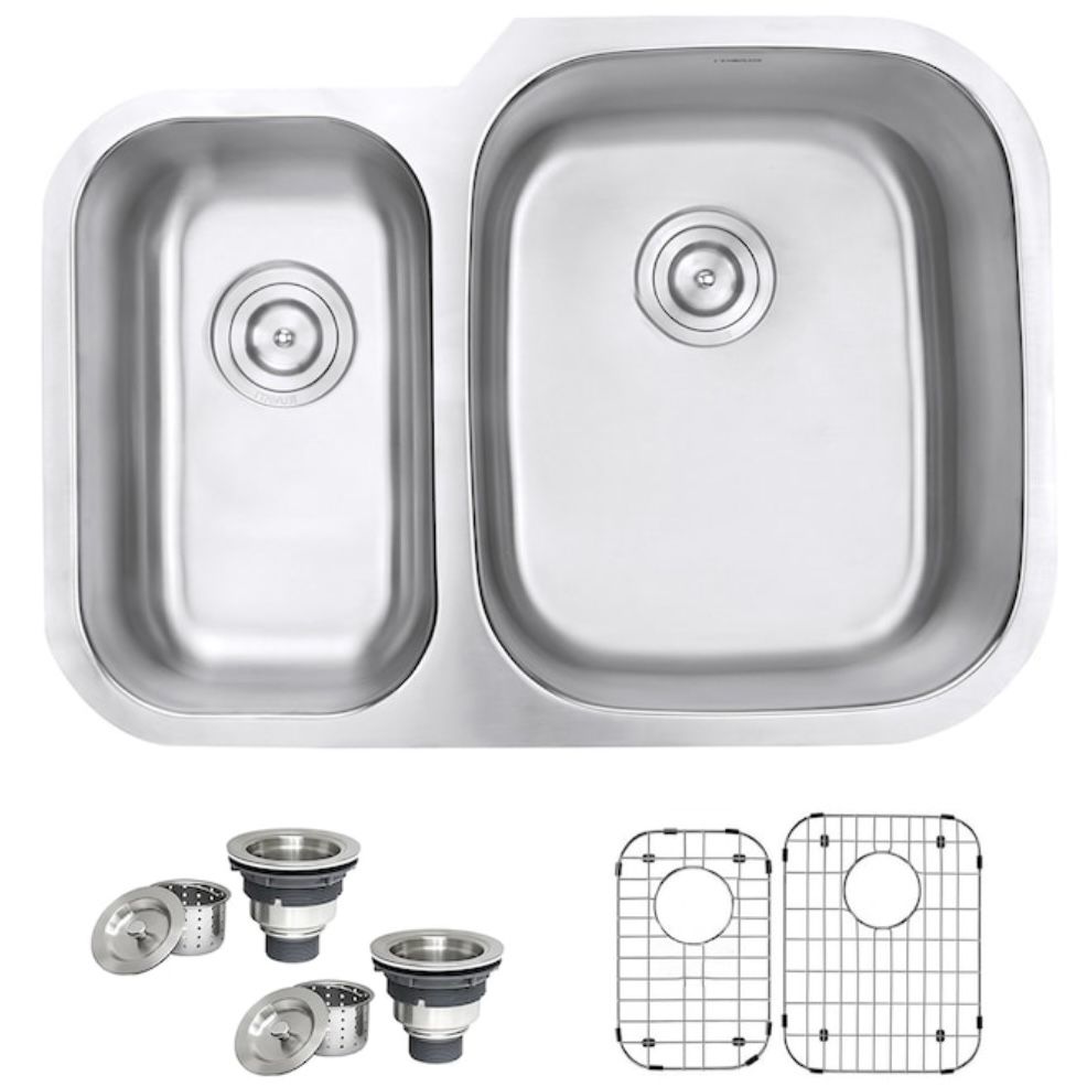 Ruvati Undermount 29.5”x21” Double Bowl Stainless Steel Sink