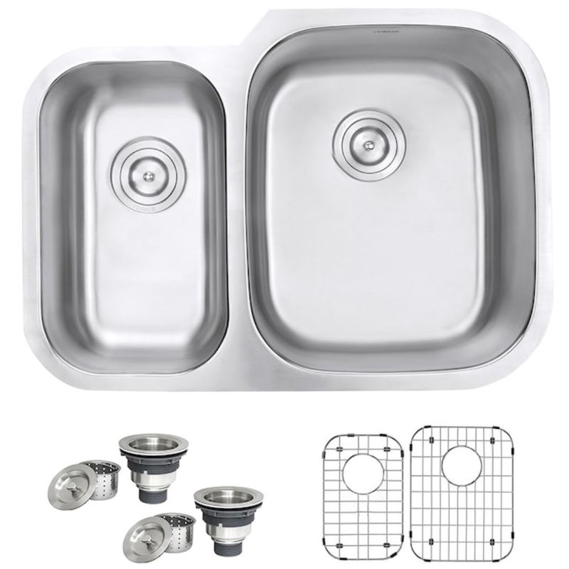 Ruvati Undermount 29.5”x21” Double Bowl Stainless Steel Sink