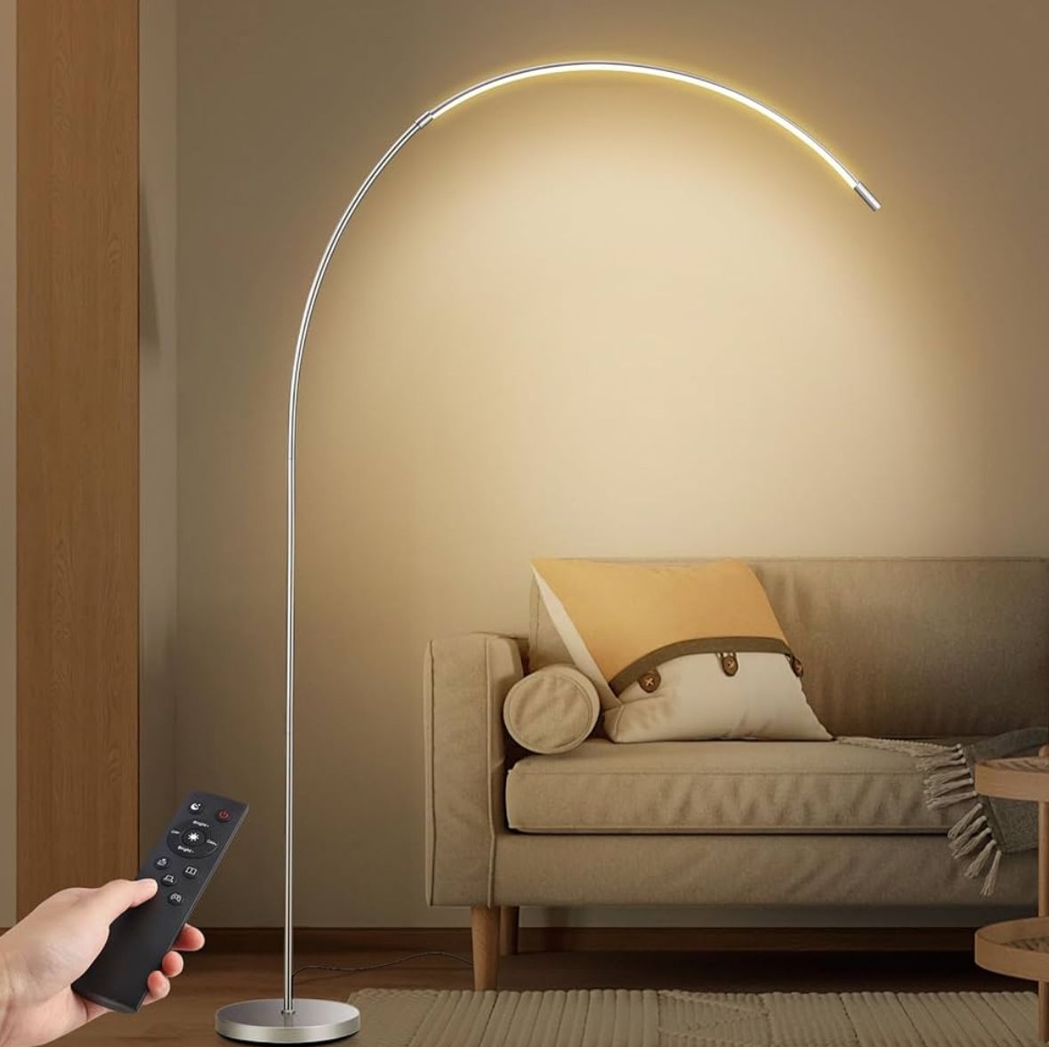 Arc floor lamp touch and remote