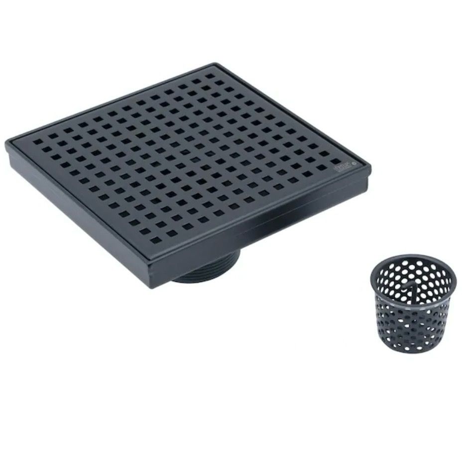 6in Square Shower Drain NO LIFT KEY