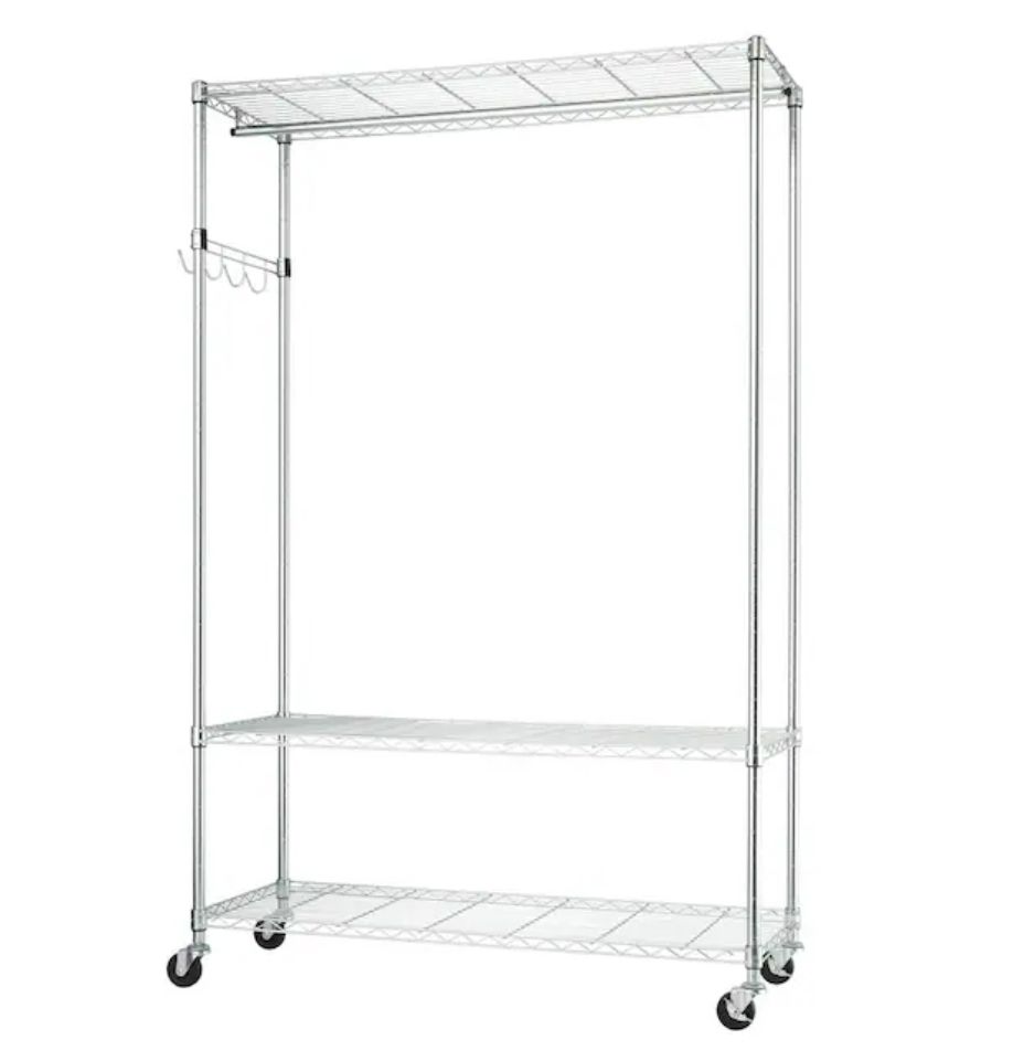 48inch rolling garment rack and storage