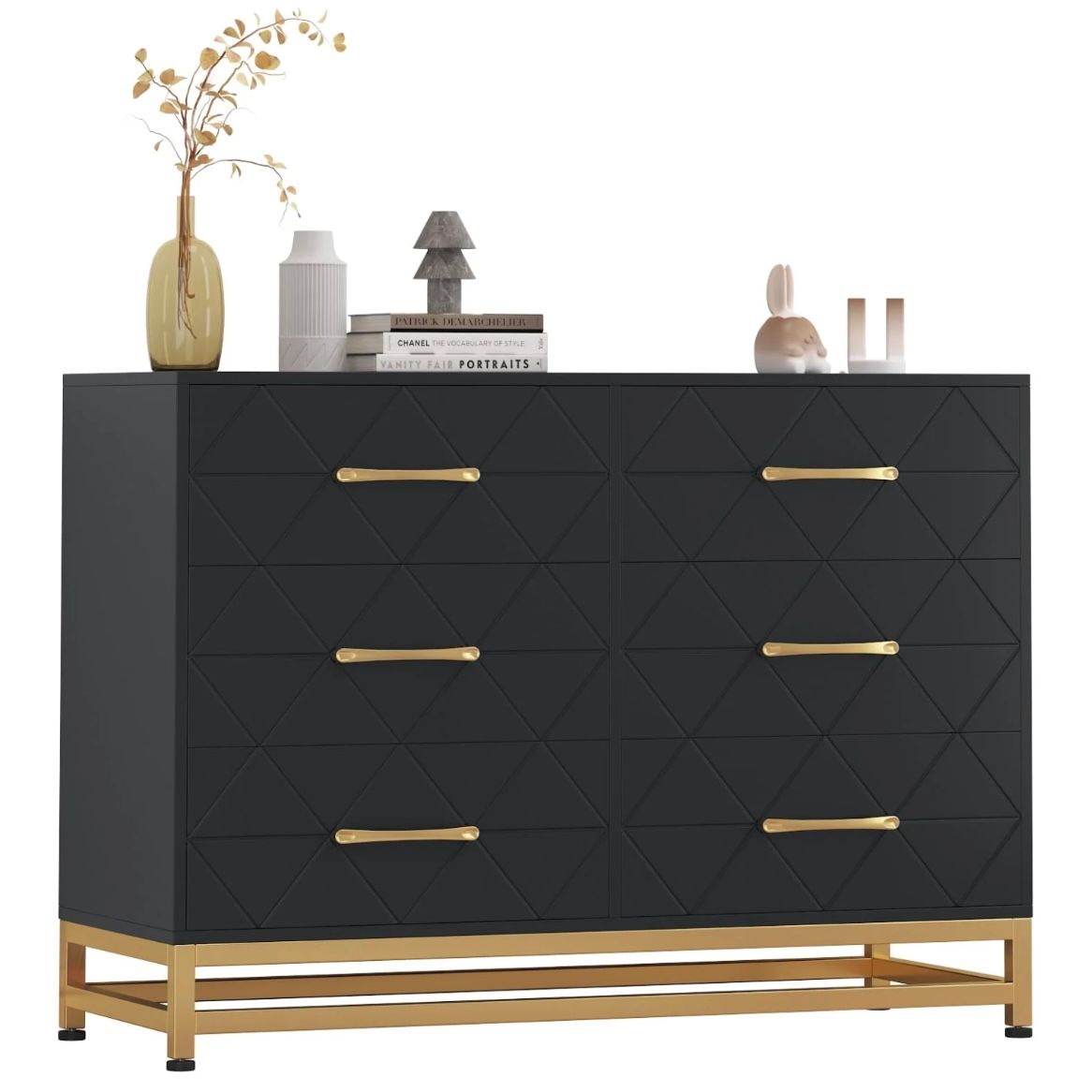 Black 6 Drawer Dresser
