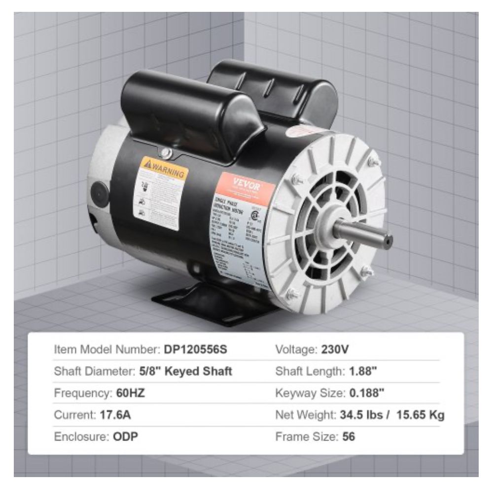 5 hp induction motor 230v