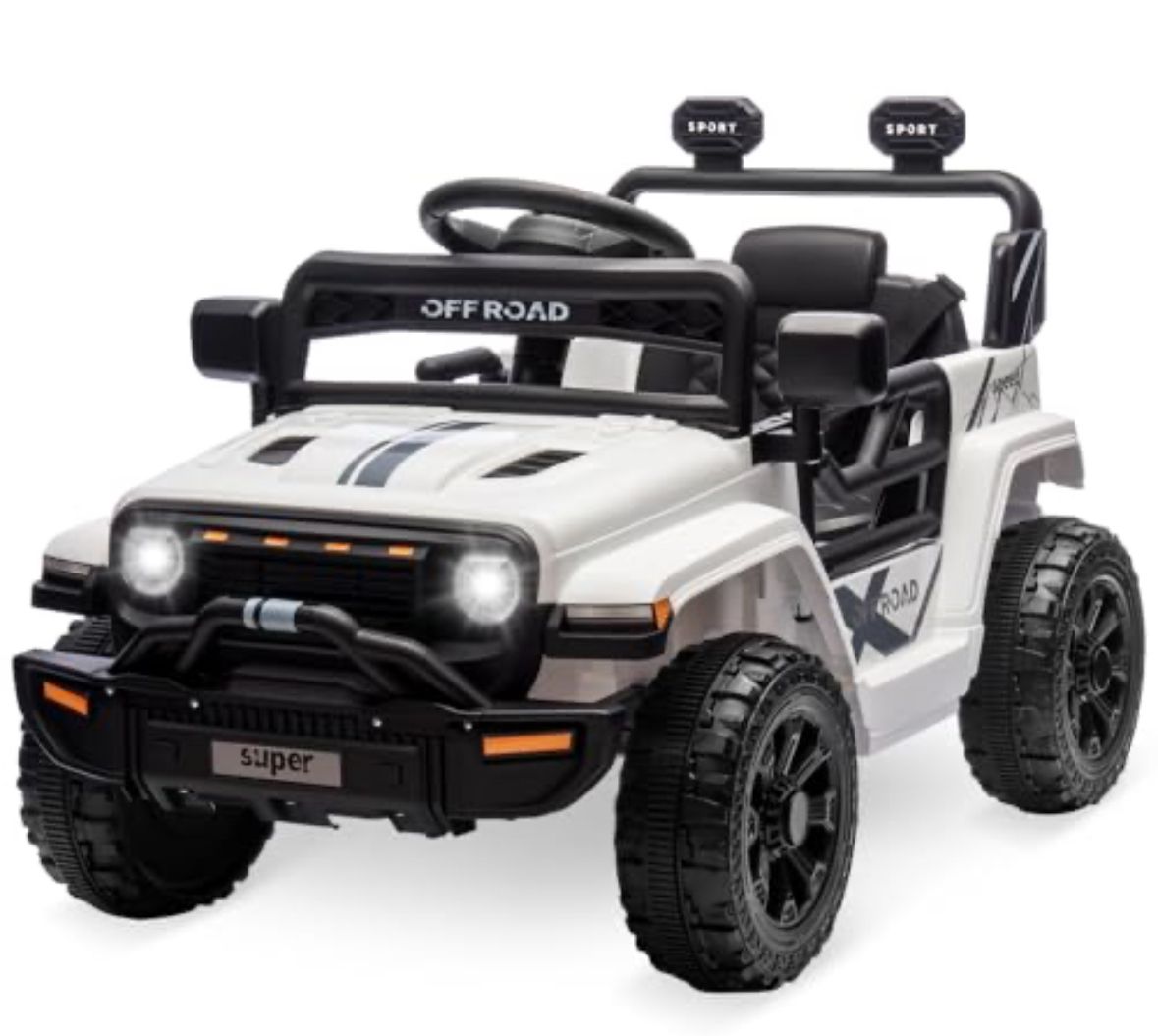 12 kids ride on truck - white