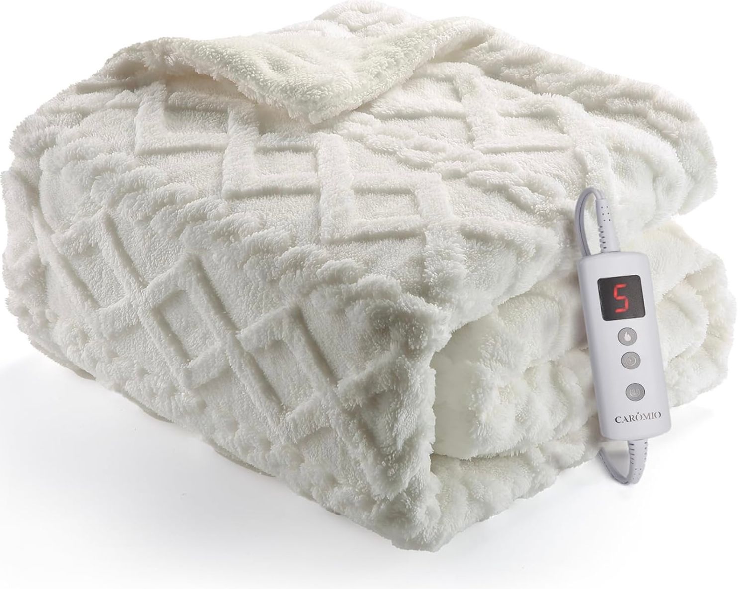 Caromio Heated Blanket off white